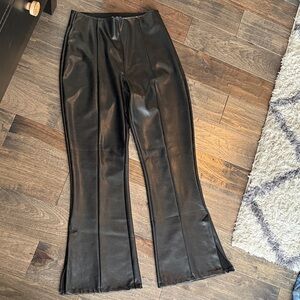 Abercrombie Black Faux Leather Flared Pants
